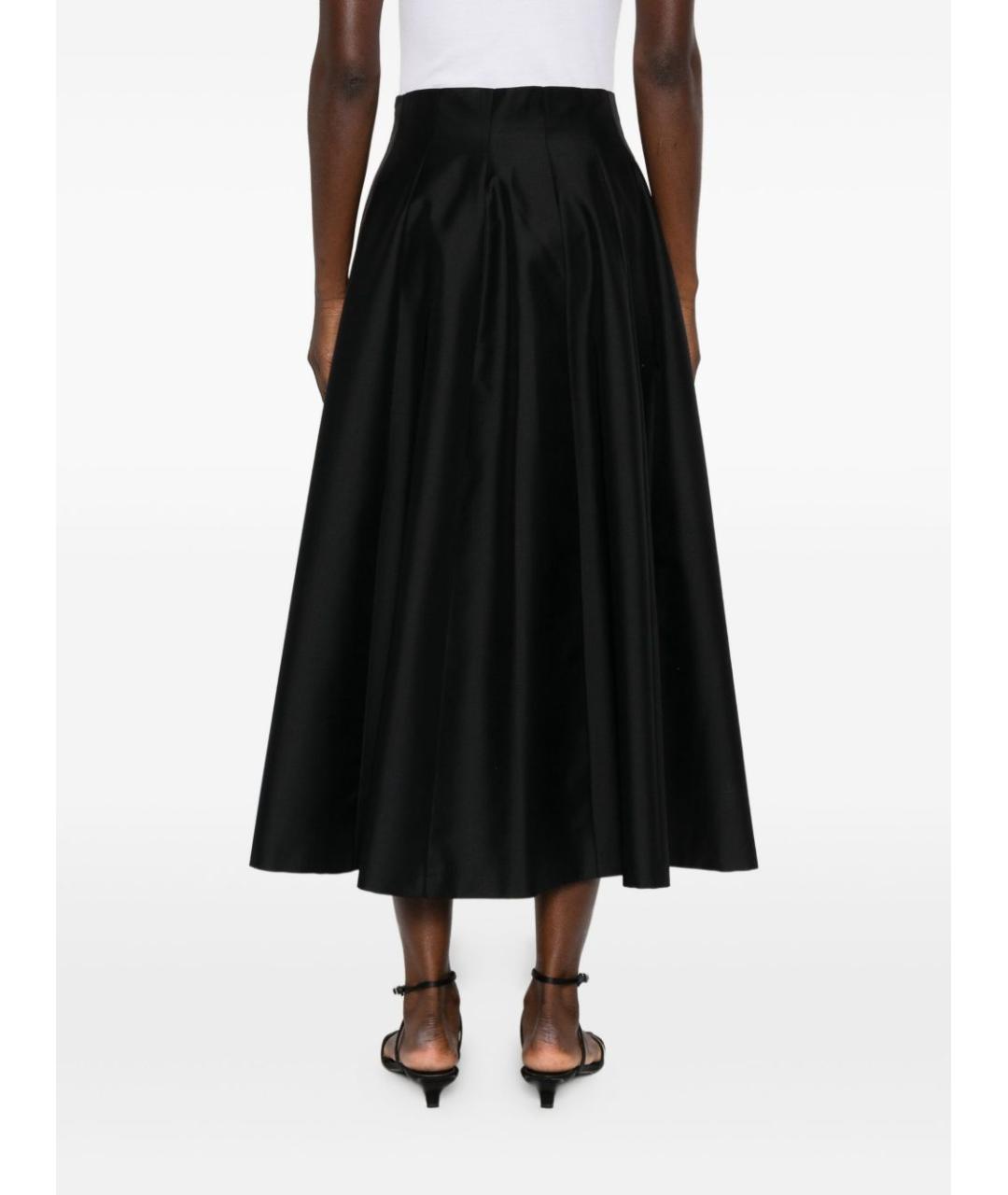 ALBERTA FERRETTI Черная шерстяная юбка миди, фото 3