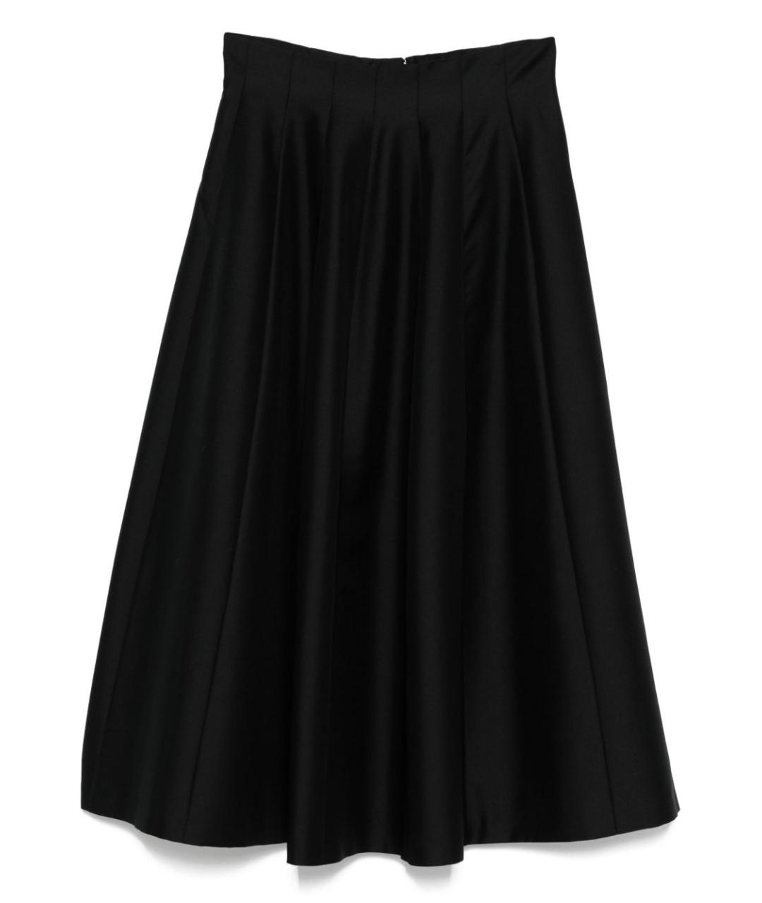 ALBERTA FERRETTI Черная шерстяная юбка миди, фото 1