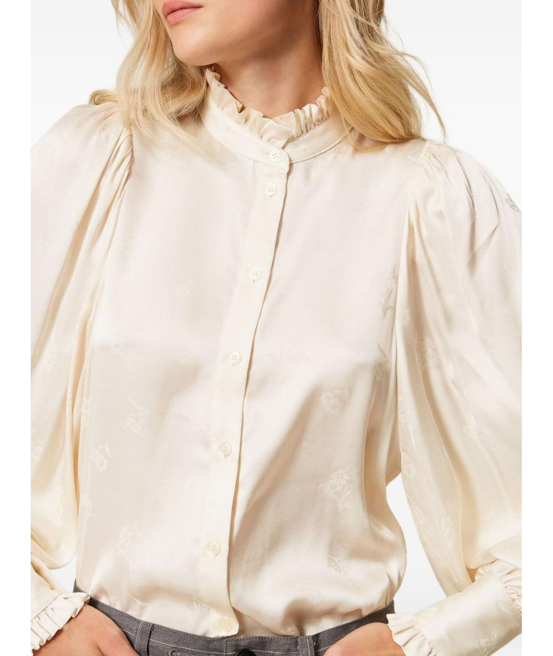 TWIN-SET Бежевая вискозная блузы, фото 4