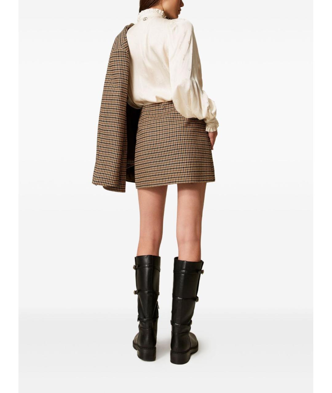 TWIN-SET Мульти шерстяная юбка мини, фото 2