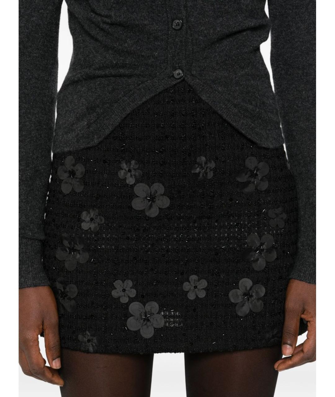 TWIN-SET Черная полиэстеровая юбка мини, фото 3