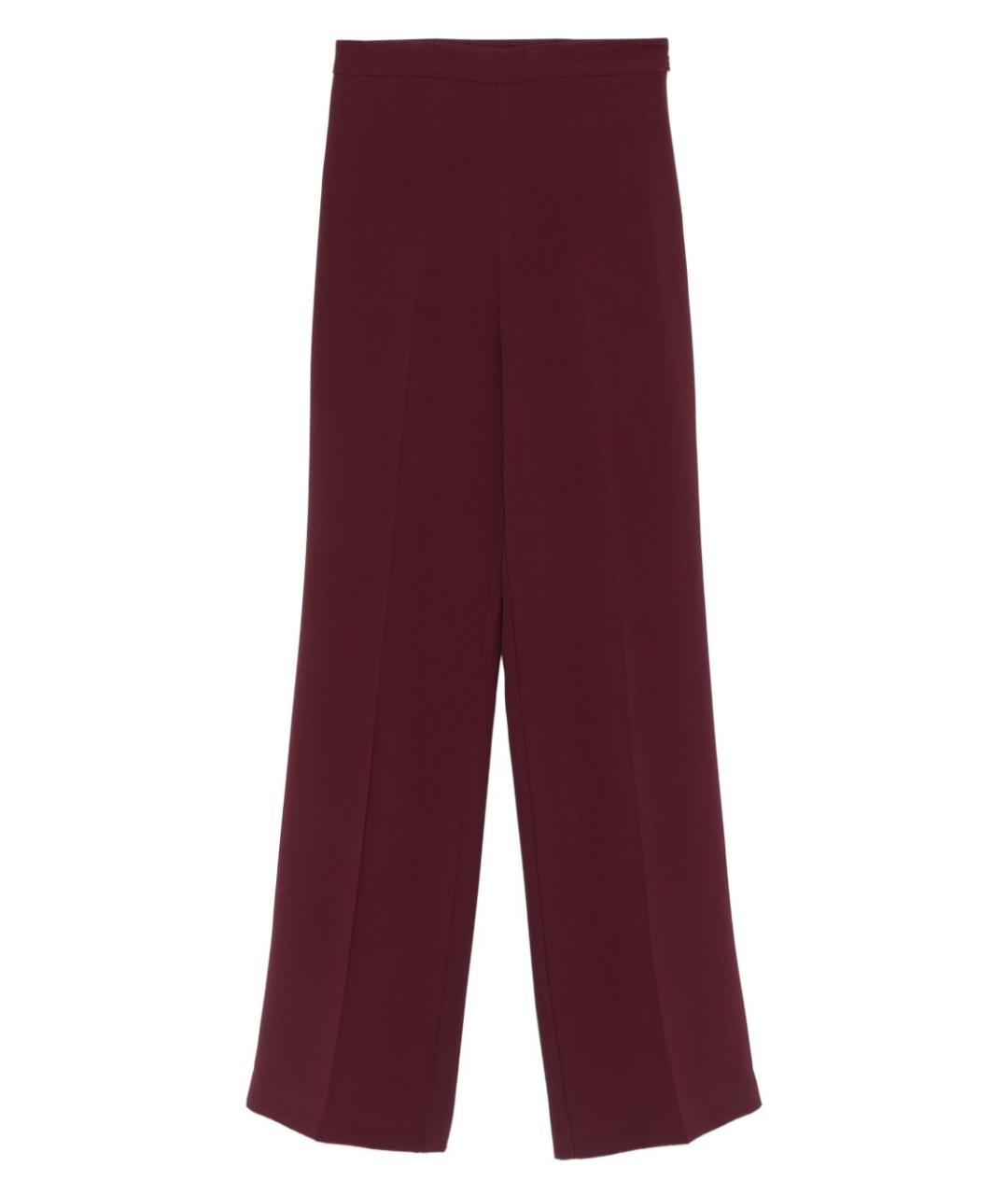 TWIN-SET Бордовые полиэстеровые прямые брюки, фото 1