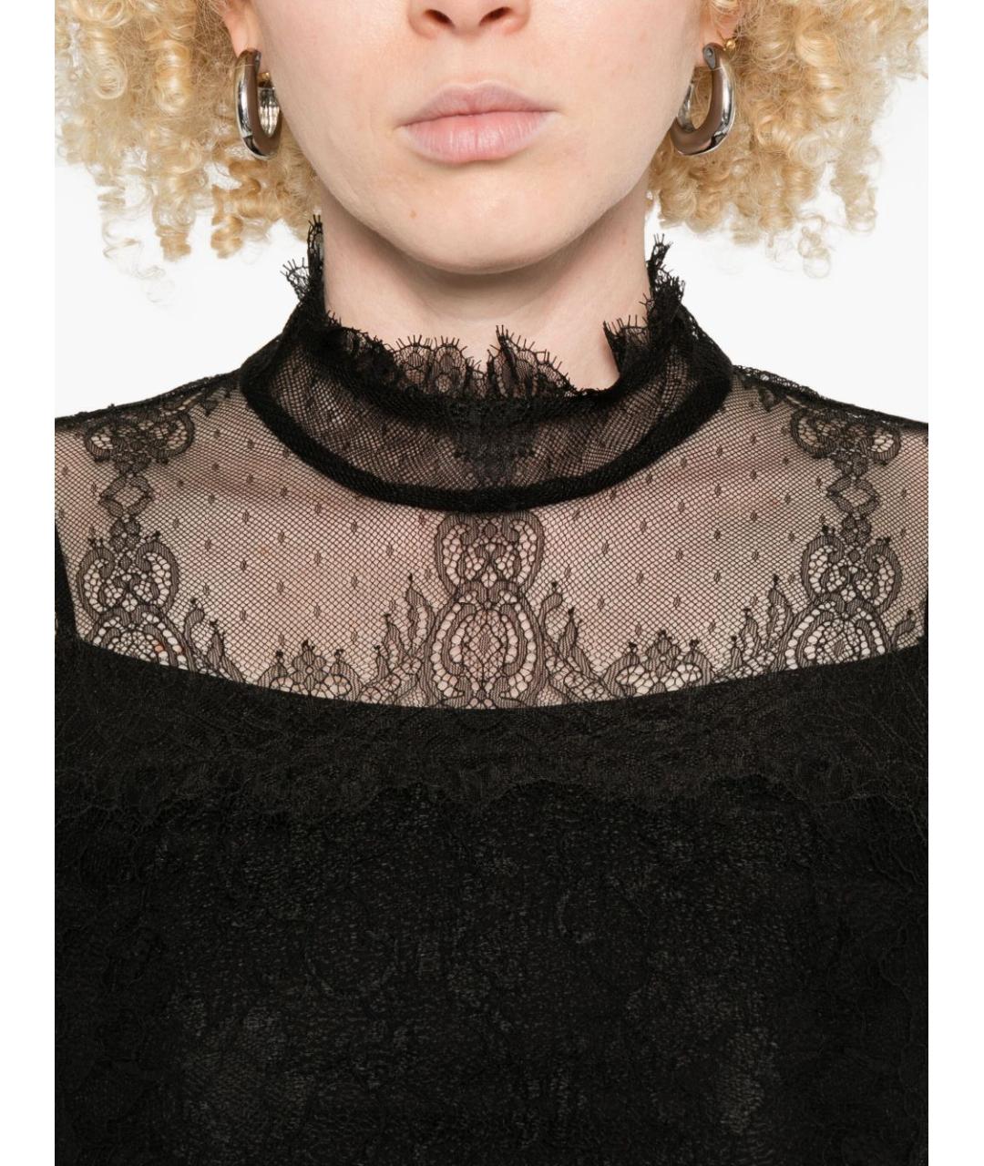 TWIN-SET Черная вискозная блузы, фото 3