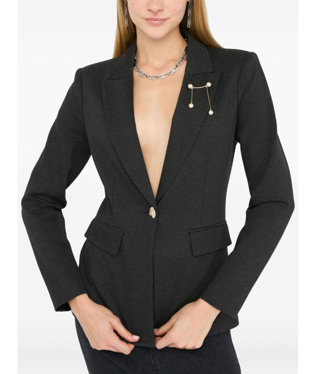 LIU JO Серый вискозный жакет/пиджак, фото 4