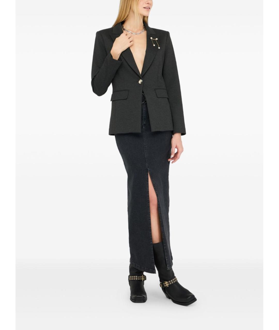 LIU JO Серый вискозный жакет/пиджак, фото 5