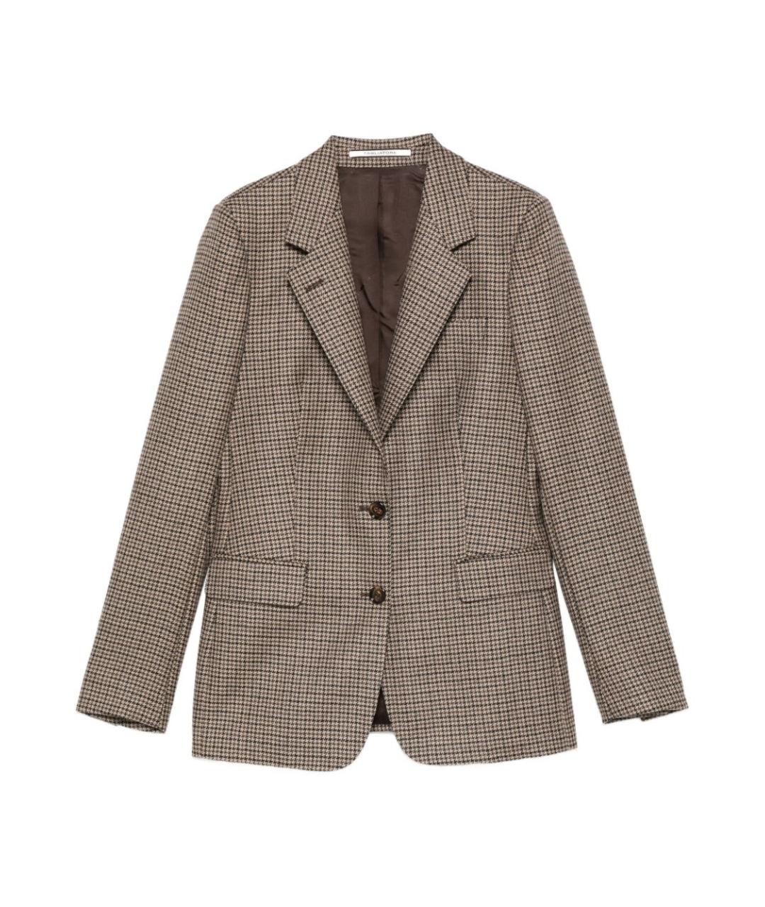 TAGLIATORE Коричневый шерстяной жакет/пиджак, фото 1