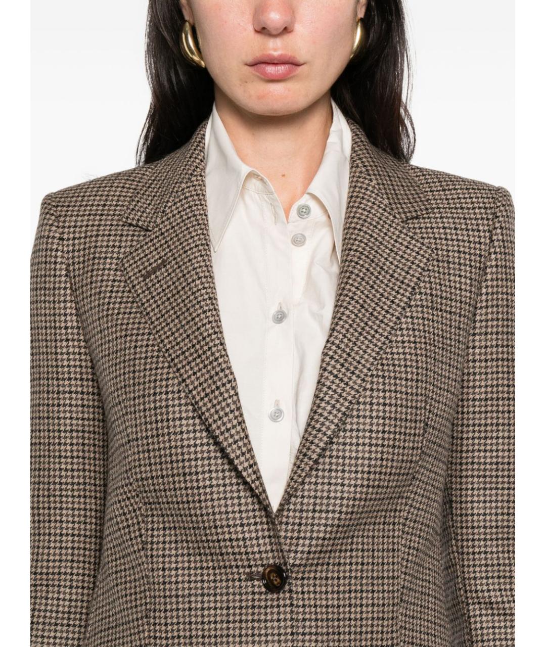 TAGLIATORE Коричневый шерстяной жакет/пиджак, фото 2