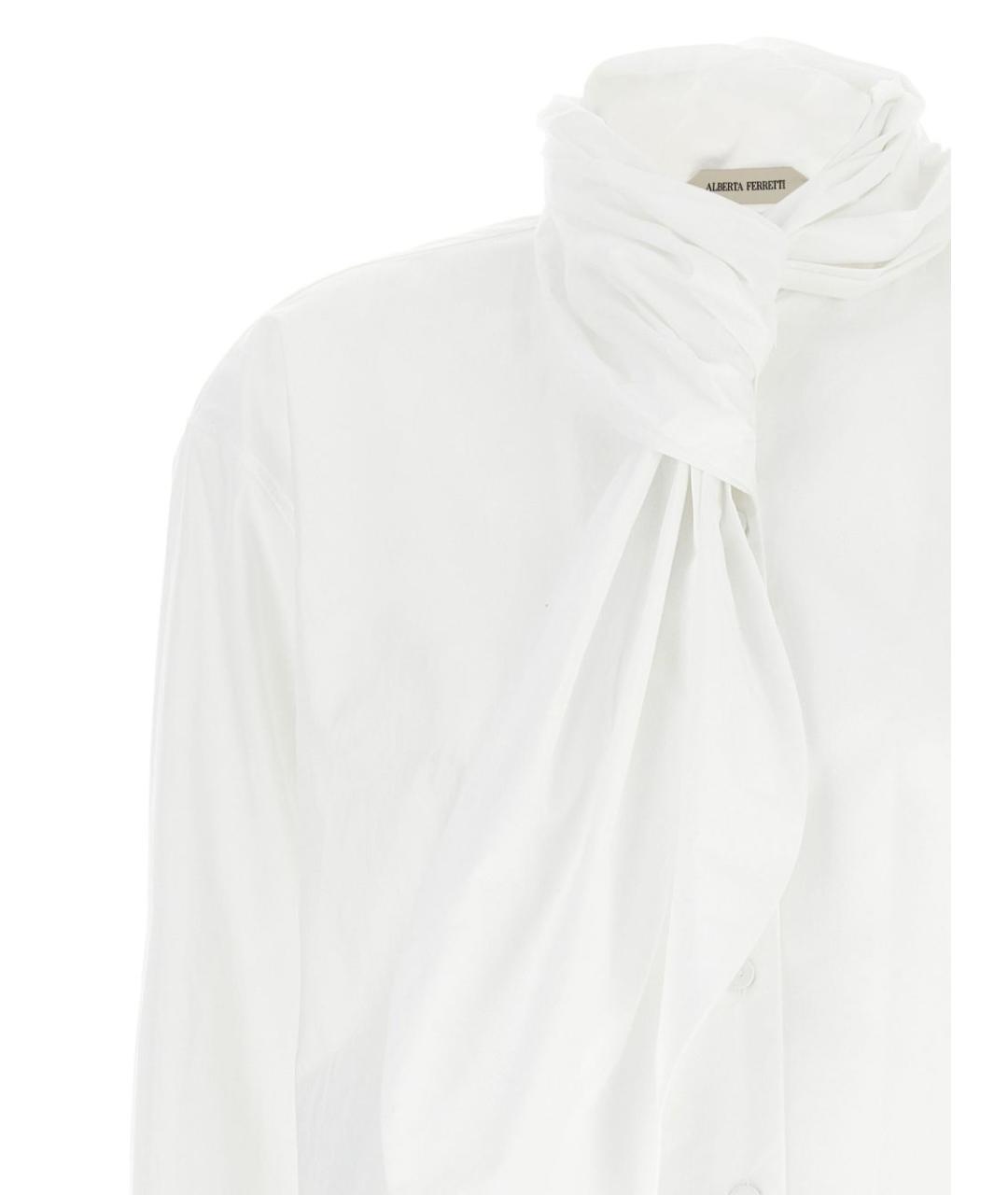 ALBERTA FERRETTI Белая хлопковая рубашка, фото 3