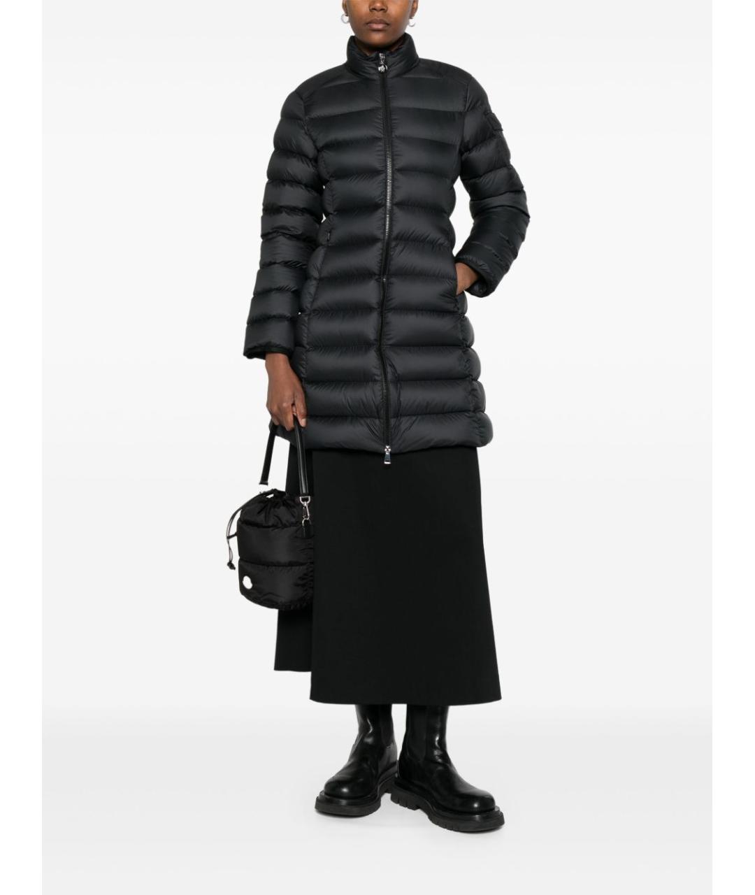 MONCLER Черный полиэстеровый пуховик, фото 3