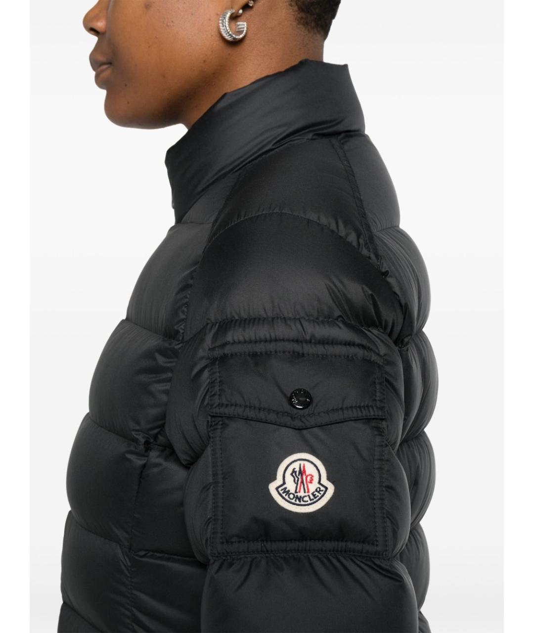 MONCLER Черный полиэстеровый пуховик, фото 2