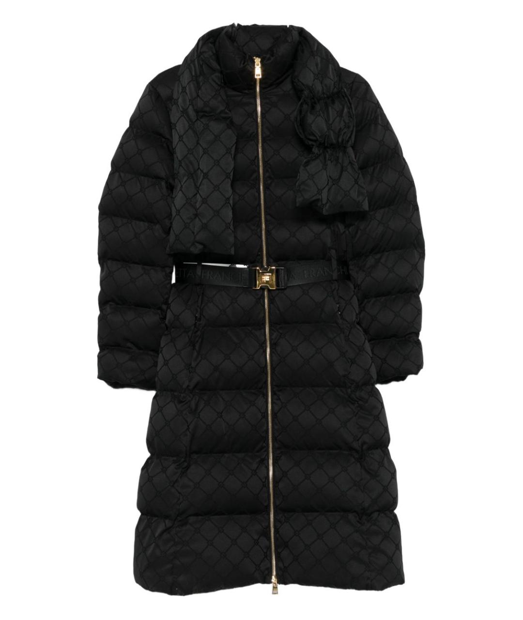 ELISABETTA FRANCHI Черный полиэстеровый пуховик, фото 1