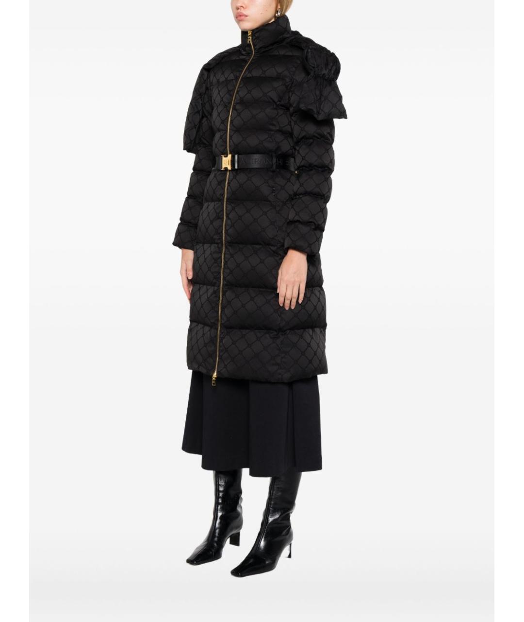 ELISABETTA FRANCHI Черный полиэстеровый пуховик, фото 5
