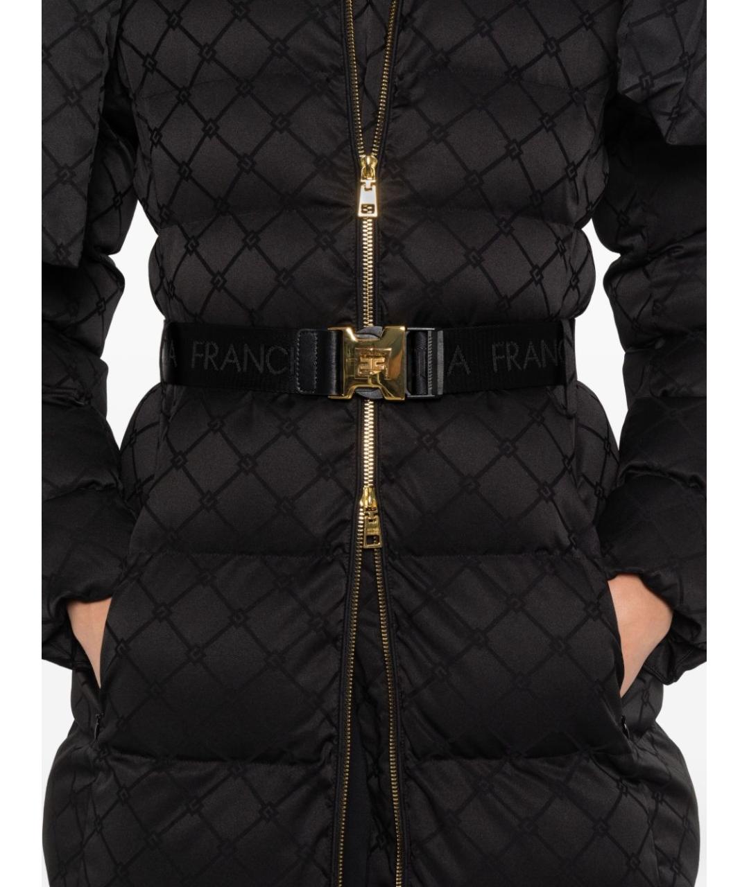 ELISABETTA FRANCHI Черный полиэстеровый пуховик, фото 4