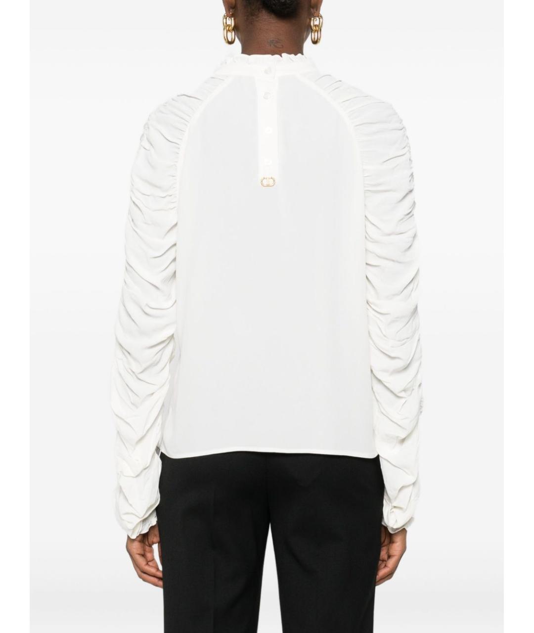 TWIN-SET Белая вискозная рубашка, фото 2