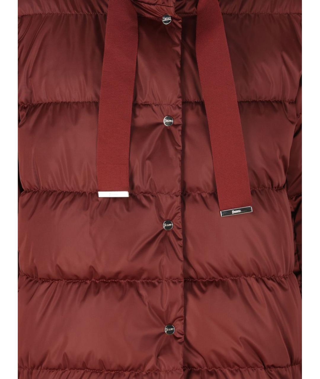 HERNO Бордовый полиамидовый пуховик, фото 2