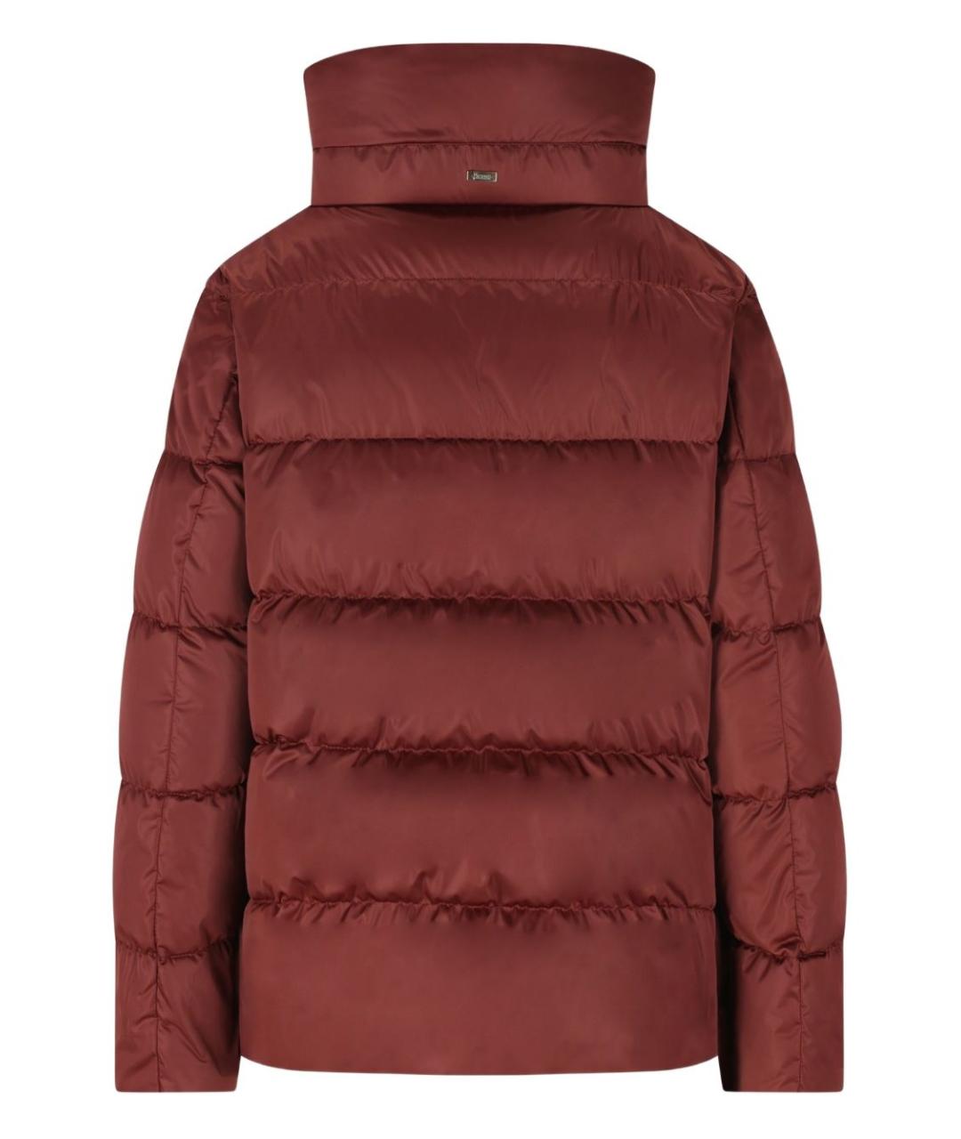 HERNO Бордовый полиамидовый пуховик, фото 4