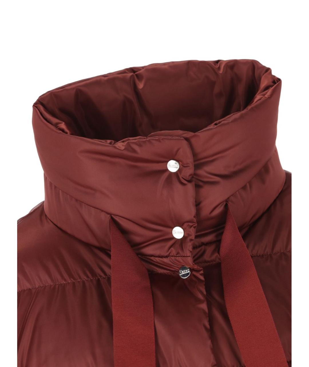 HERNO Бордовый полиамидовый пуховик, фото 3