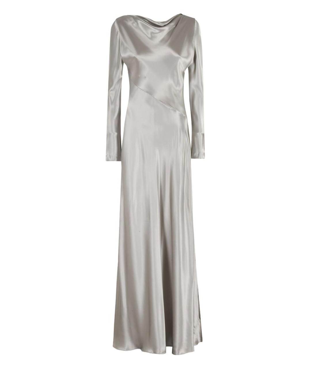 ALBERTA FERRETTI Серое вискозное вечернее платье, фото 1