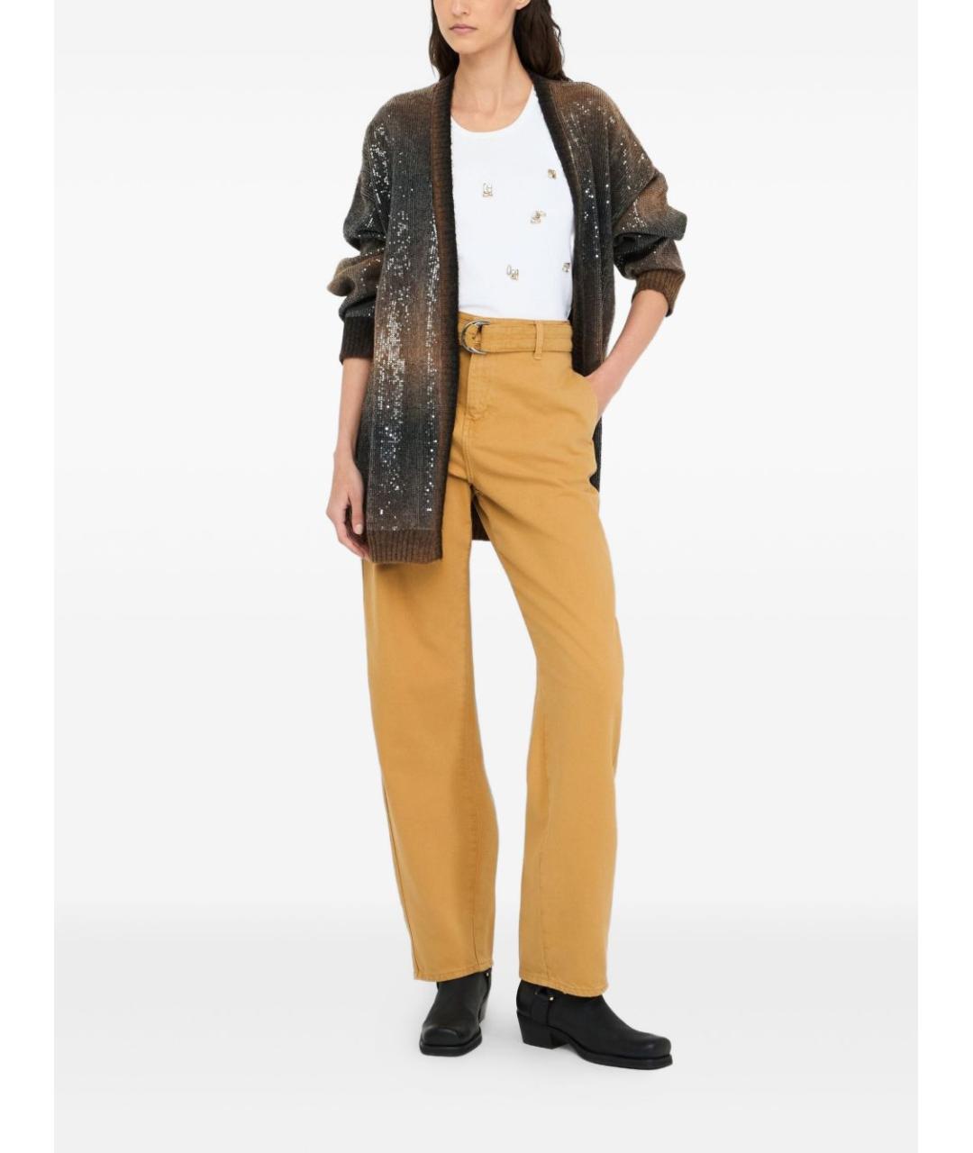 LIU JO Коричневый полиэстеровый кардиган, фото 4