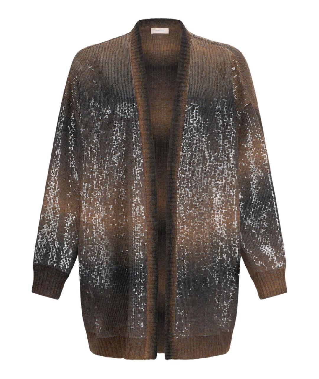 LIU JO Коричневый полиэстеровый кардиган, фото 1
