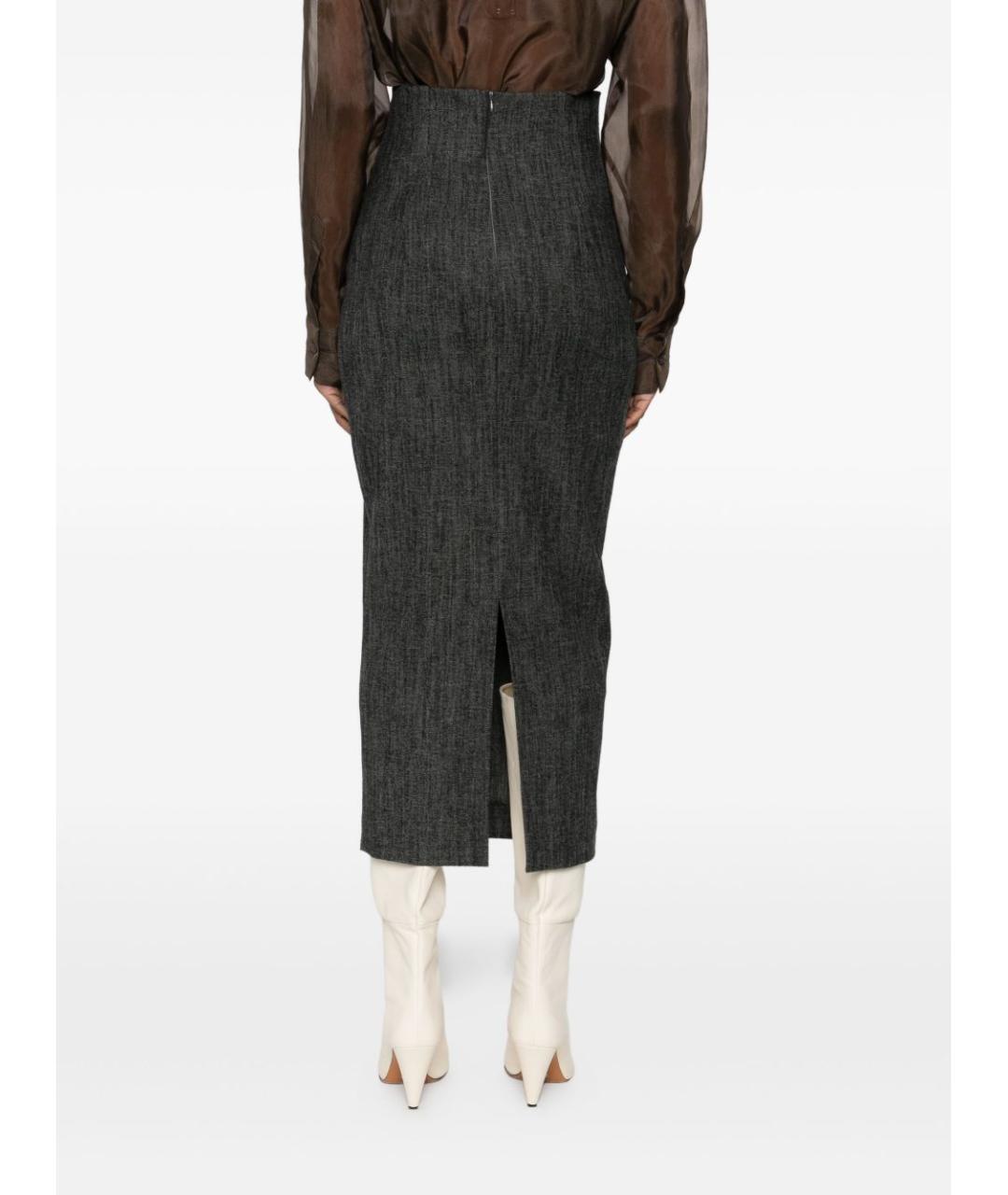 ALBERTA FERRETTI Мульти шерстяная юбка миди, фото 4