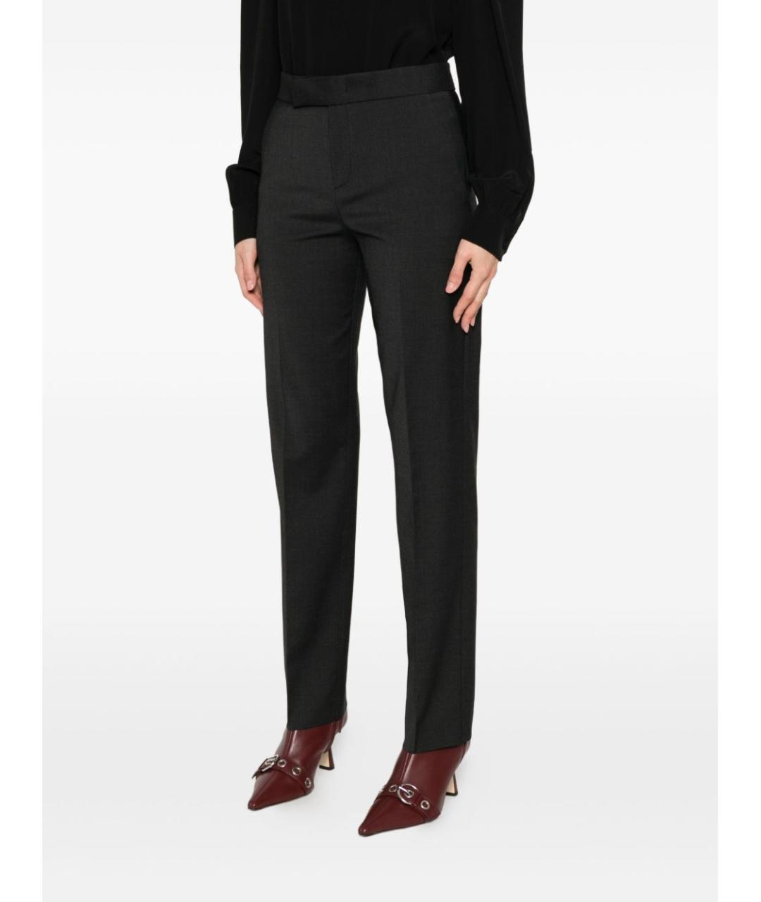 ALBERTA FERRETTI Серые полиэстеровые прямые брюки, фото 2