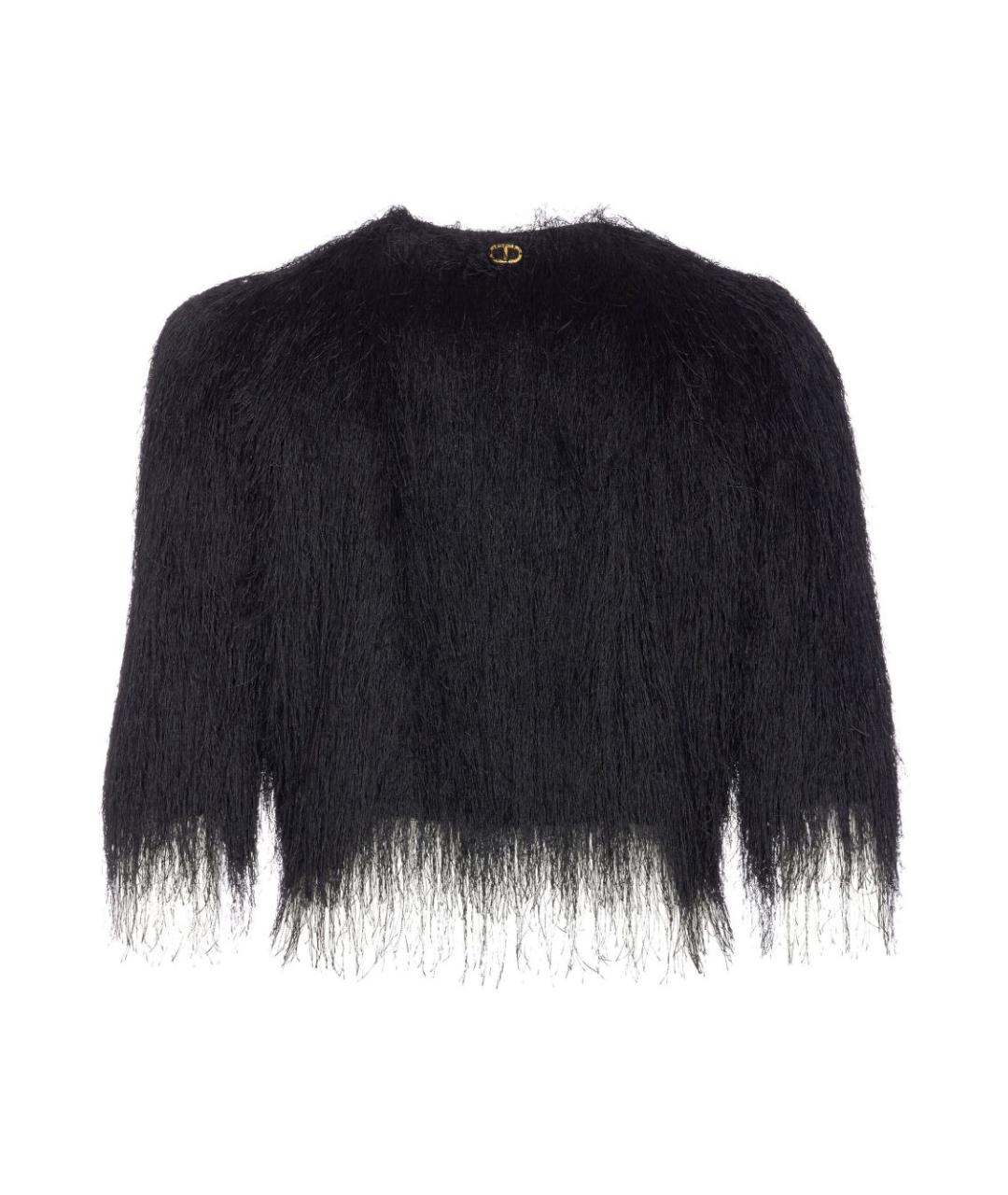 TWIN-SET Черный полиэстеровый кардиган, фото 2