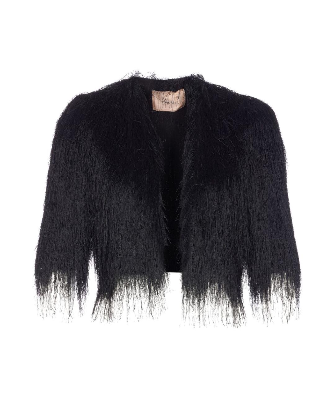 TWIN-SET Черный полиэстеровый кардиган, фото 1