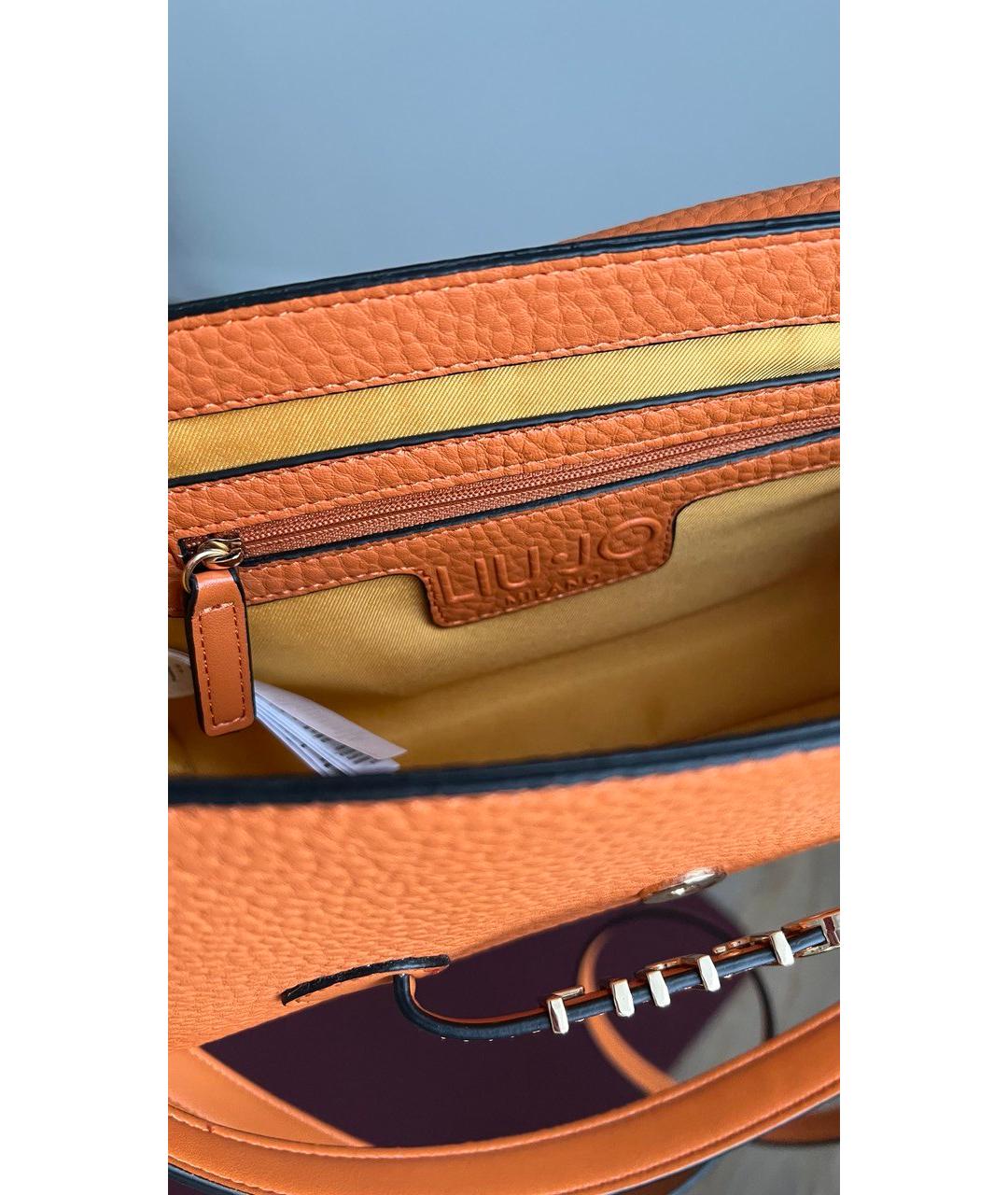 LIU JO Оранжевая сумка через плечо из искусственной кожи, фото 8
