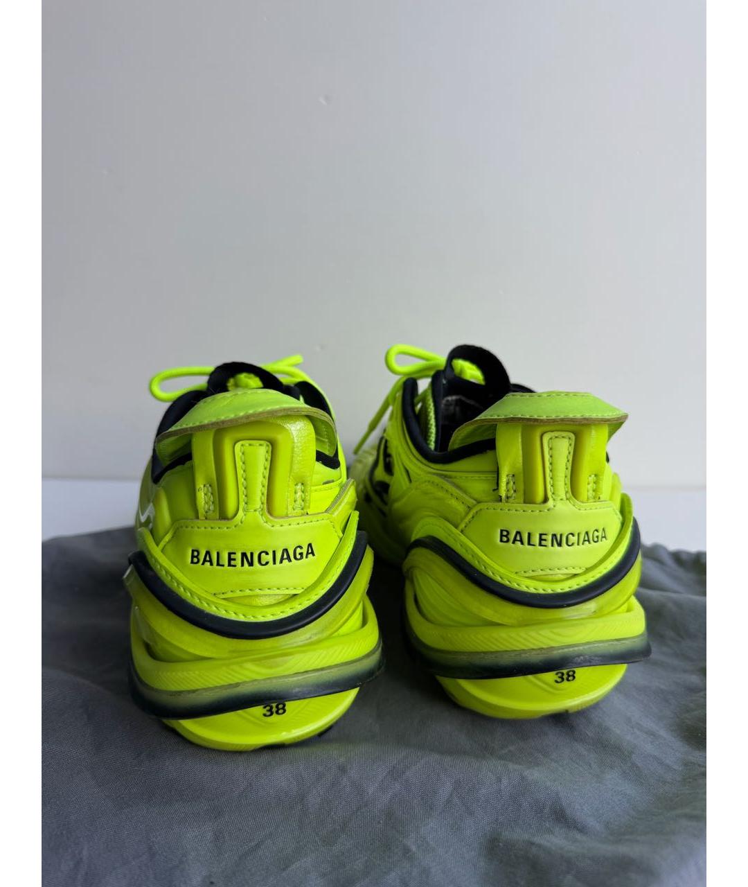 BALENCIAGA Салатовые кожаные кроссовки, фото 3