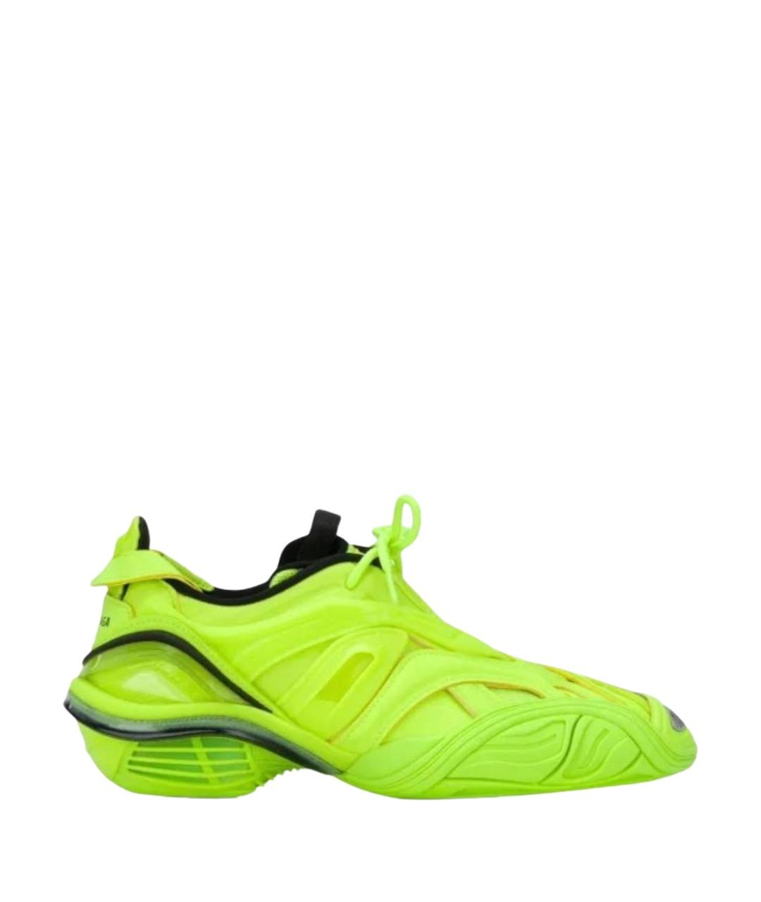 BALENCIAGA Салатовые кожаные кроссовки, фото 1