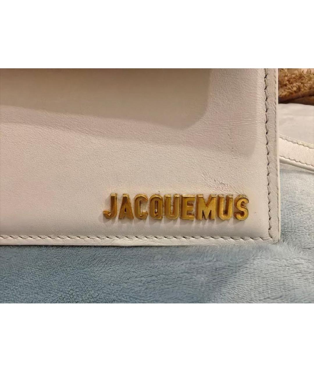 JACQUEMUS Белая кожаная сумка через плечо, фото 7
