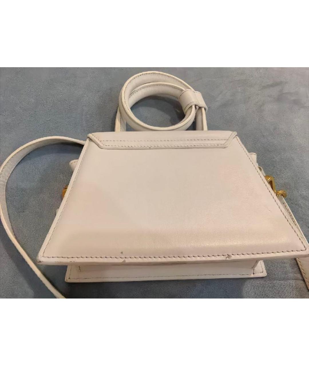 JACQUEMUS Белая кожаная сумка через плечо, фото 6