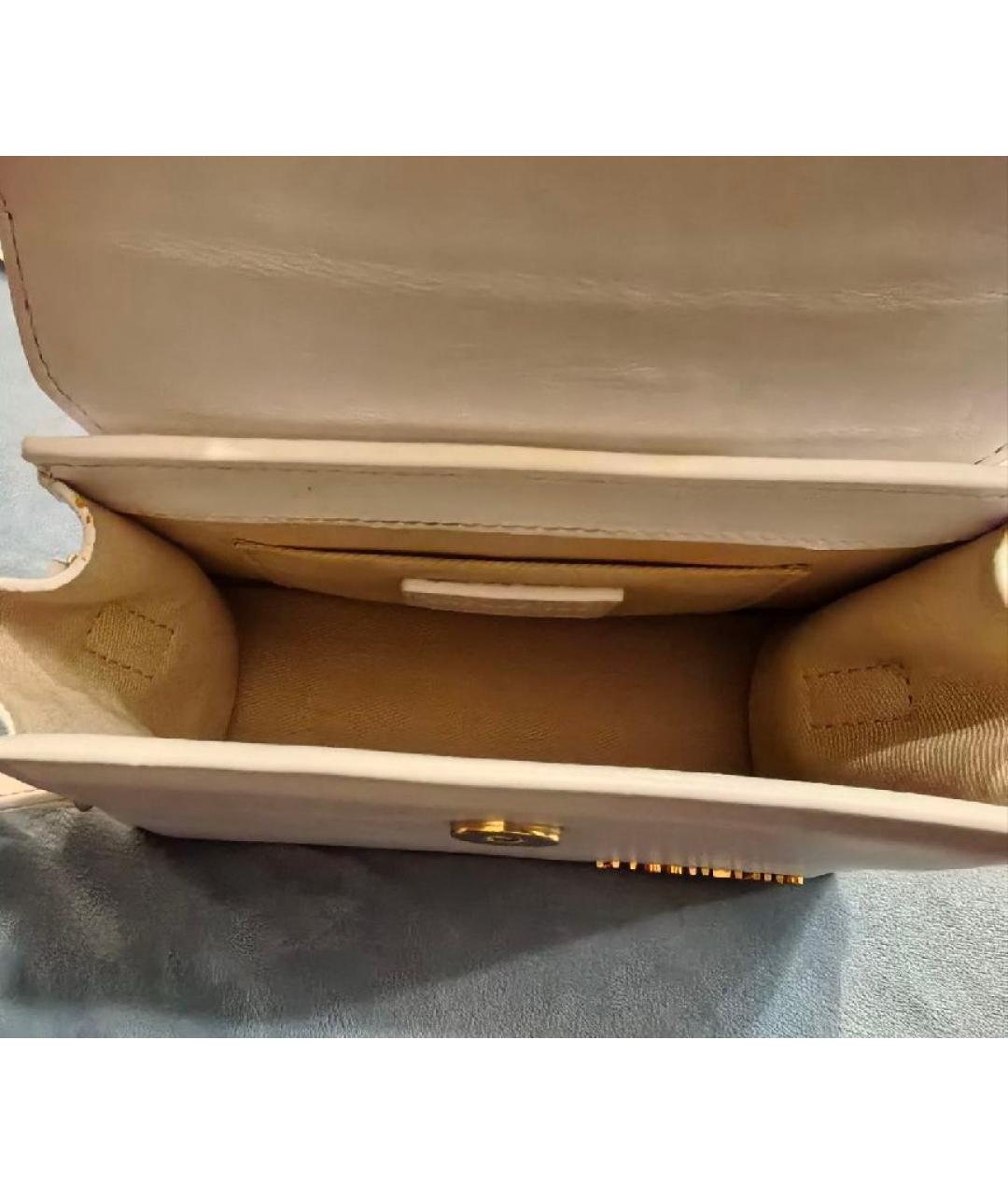 JACQUEMUS Белая кожаная сумка через плечо, фото 4