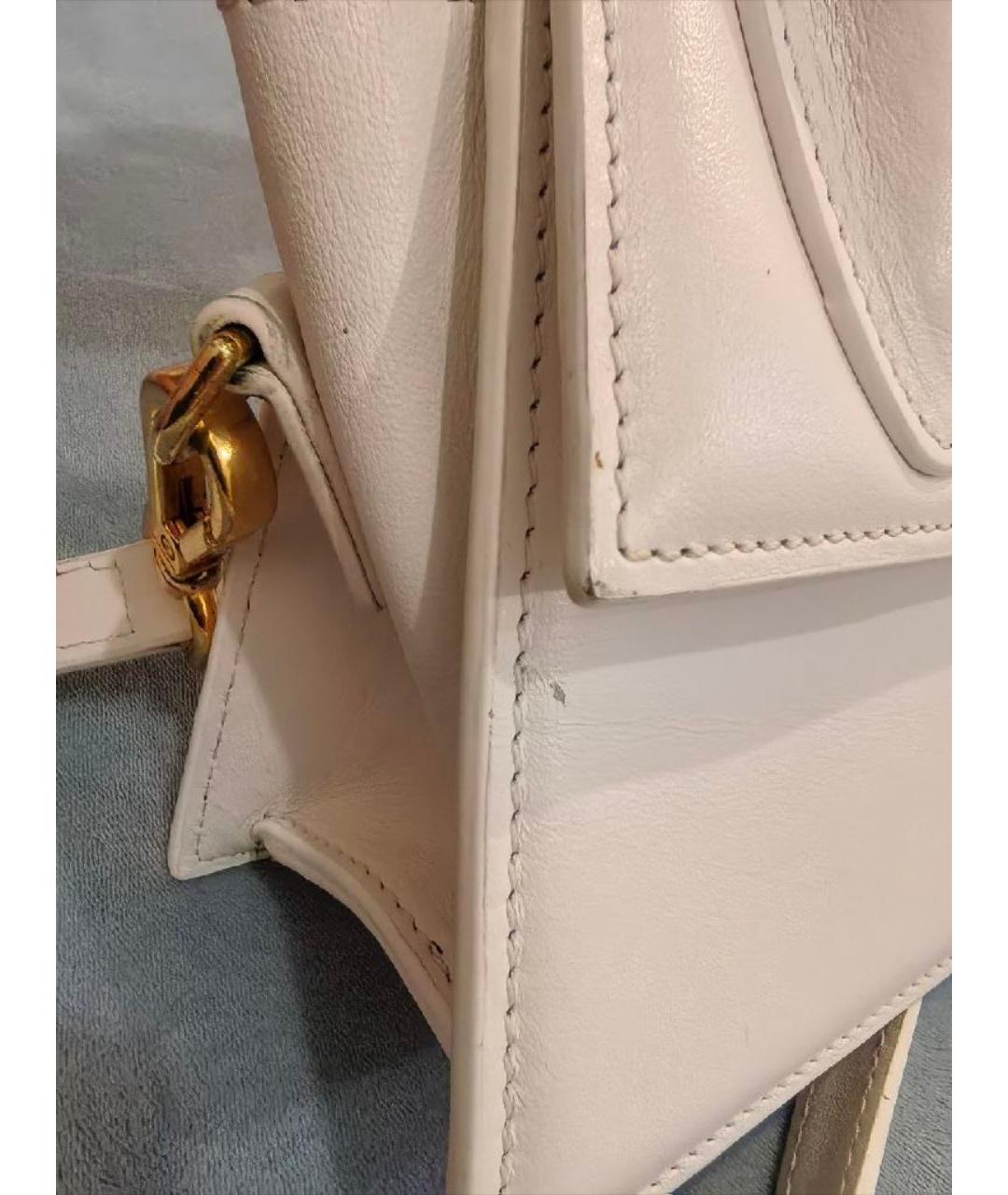 JACQUEMUS Белая кожаная сумка через плечо, фото 8
