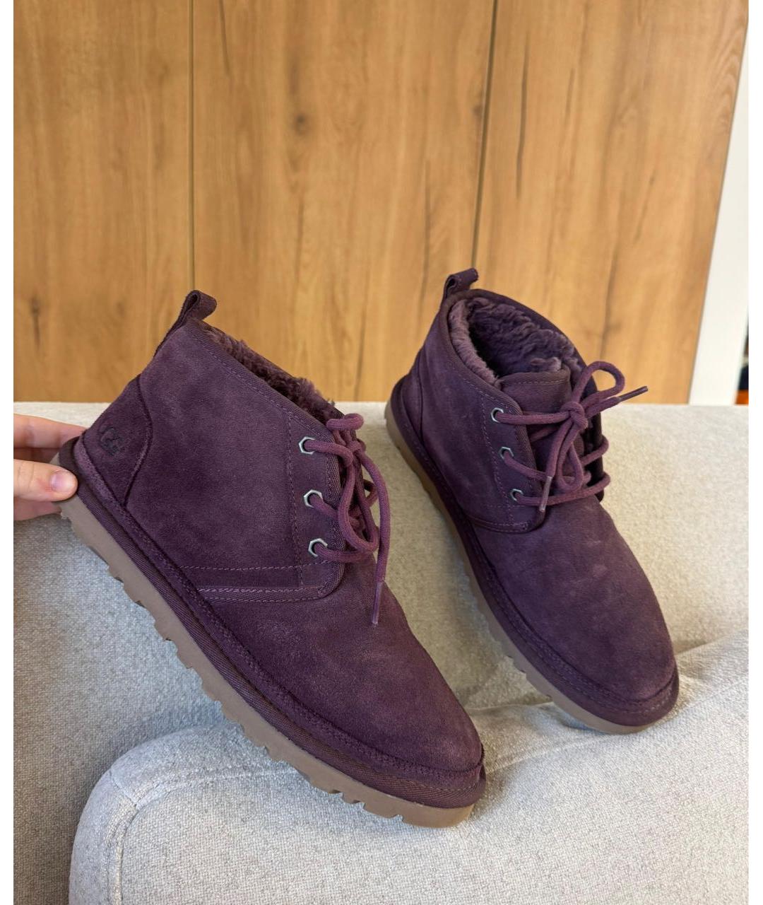 UGG AUSTRALIA Бордовые замшевые ботинки, фото 3