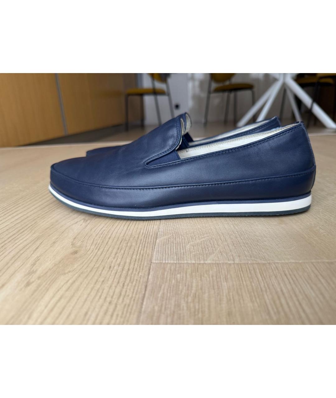 PRADA Темно-синие кожаные лоферы, фото 5