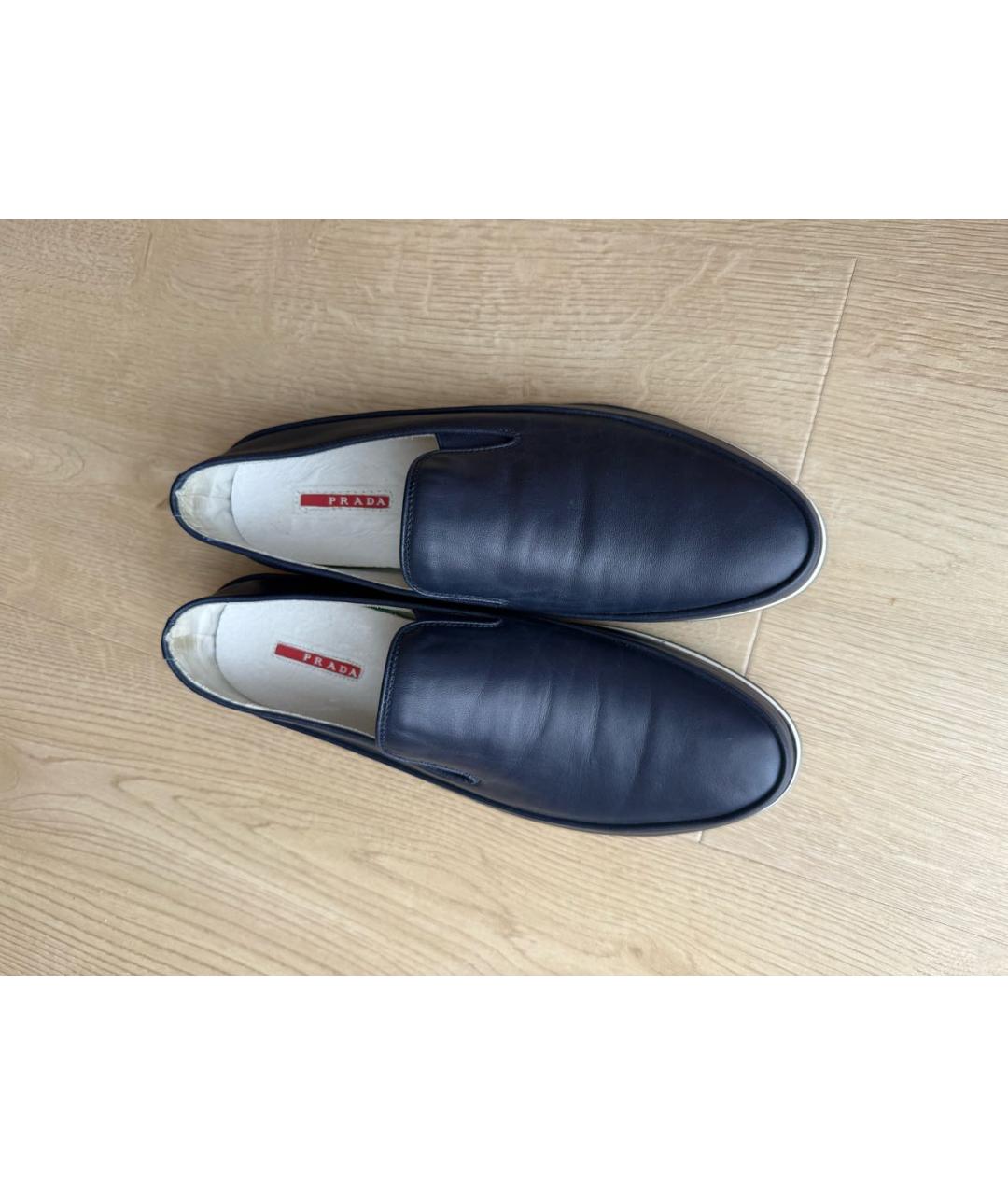 PRADA Темно-синие кожаные лоферы, фото 3
