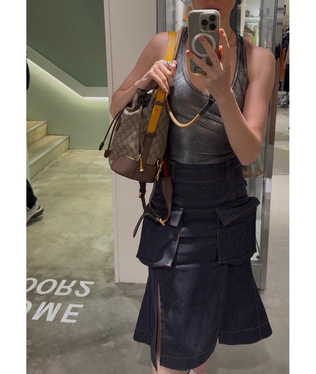 GUCCI Коричневая кожаная сумка тоут, фото 6