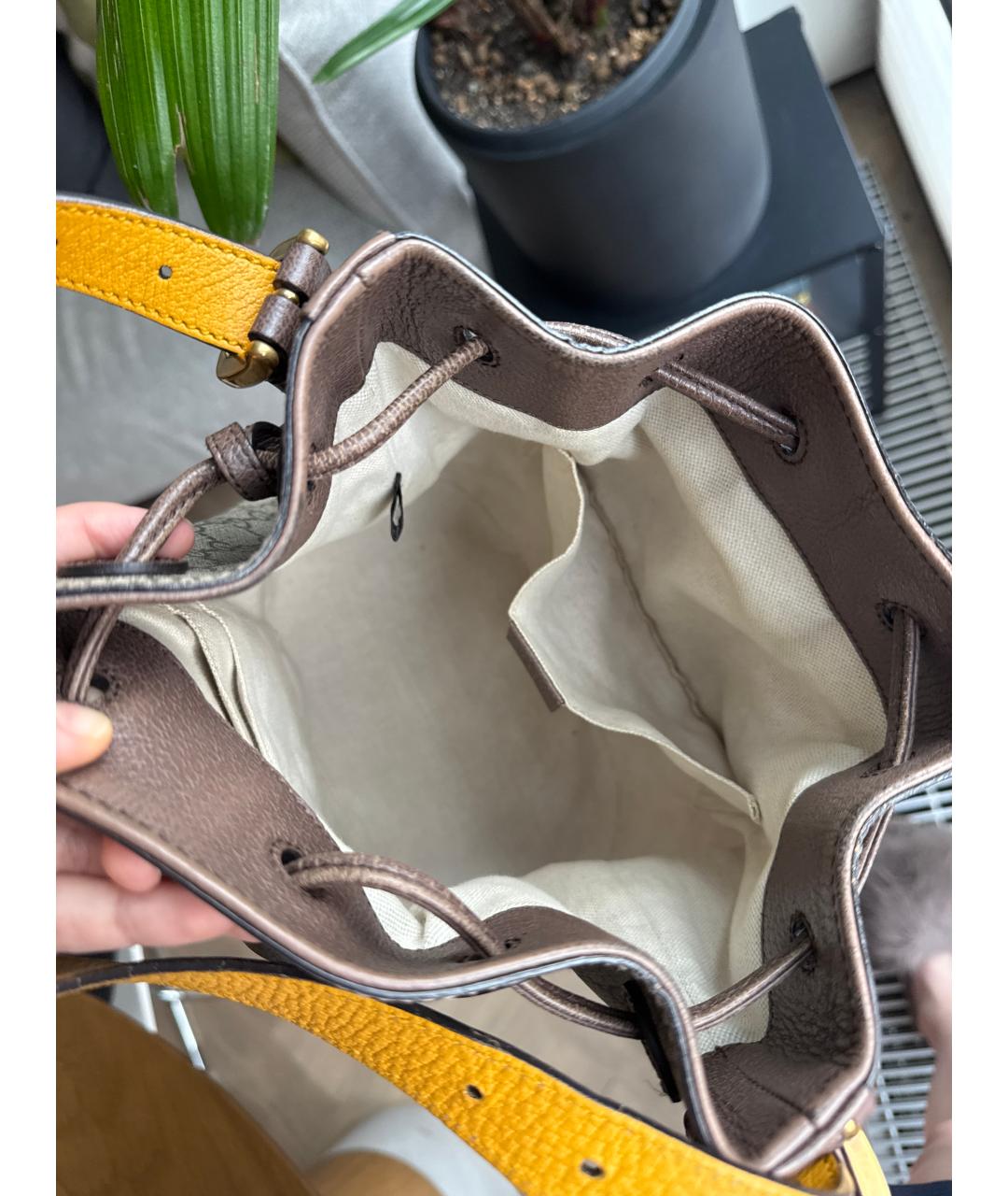 GUCCI Коричневая кожаная сумка тоут, фото 4