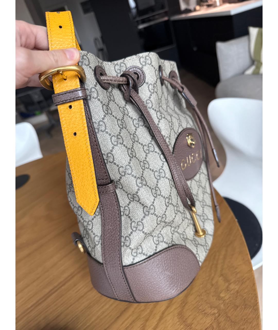 GUCCI Коричневая кожаная сумка тоут, фото 2