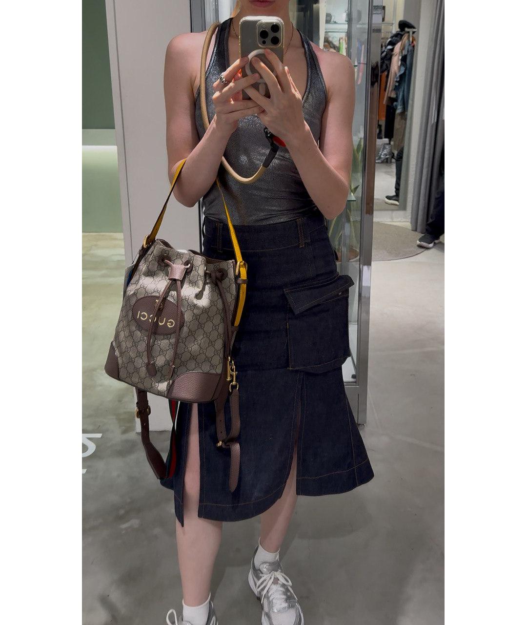 GUCCI Коричневая кожаная сумка тоут, фото 7