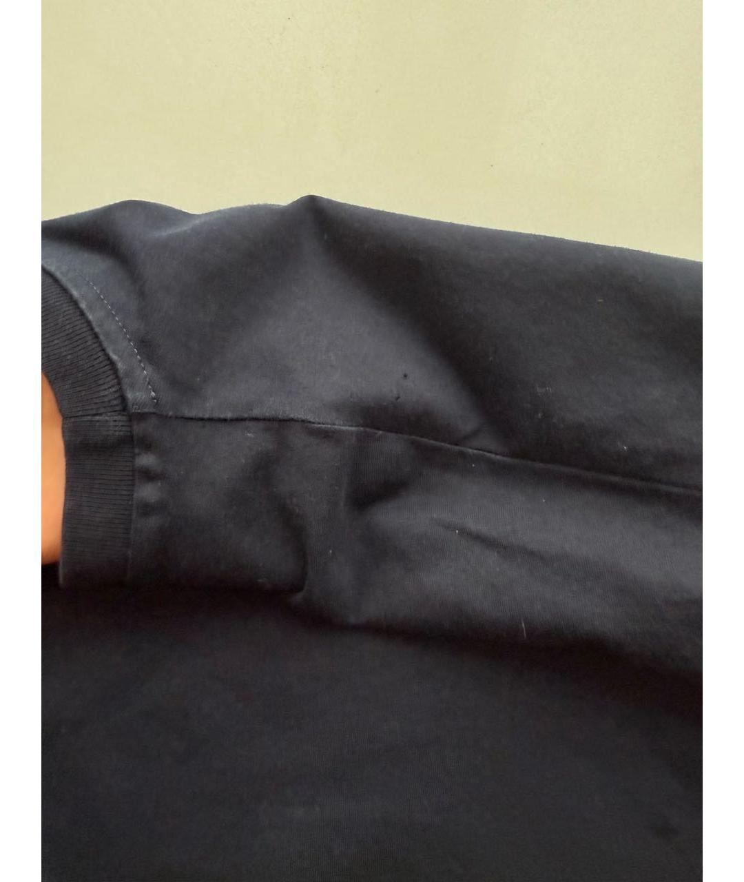 MIU MIU Темно-синяя хлопковая футболка, фото 5