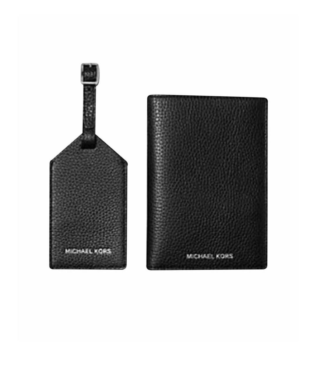 MICHAEL KORS Черный кожаный кошелек, фото 1