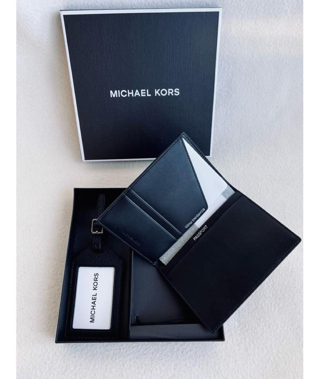 MICHAEL KORS Черный кожаный кошелек, фото 3