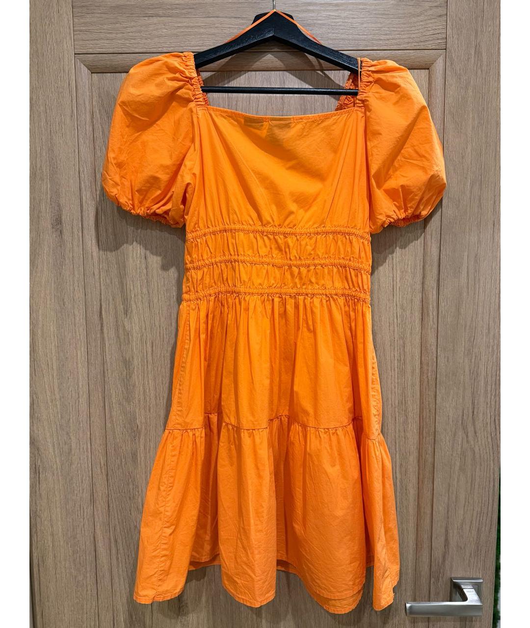 PINKO Оранжевое хлопковое повседневное платье, фото 2