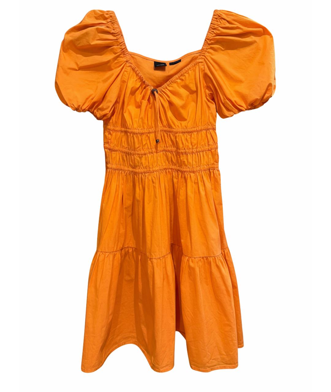 PINKO Оранжевое хлопковое повседневное платье, фото 1