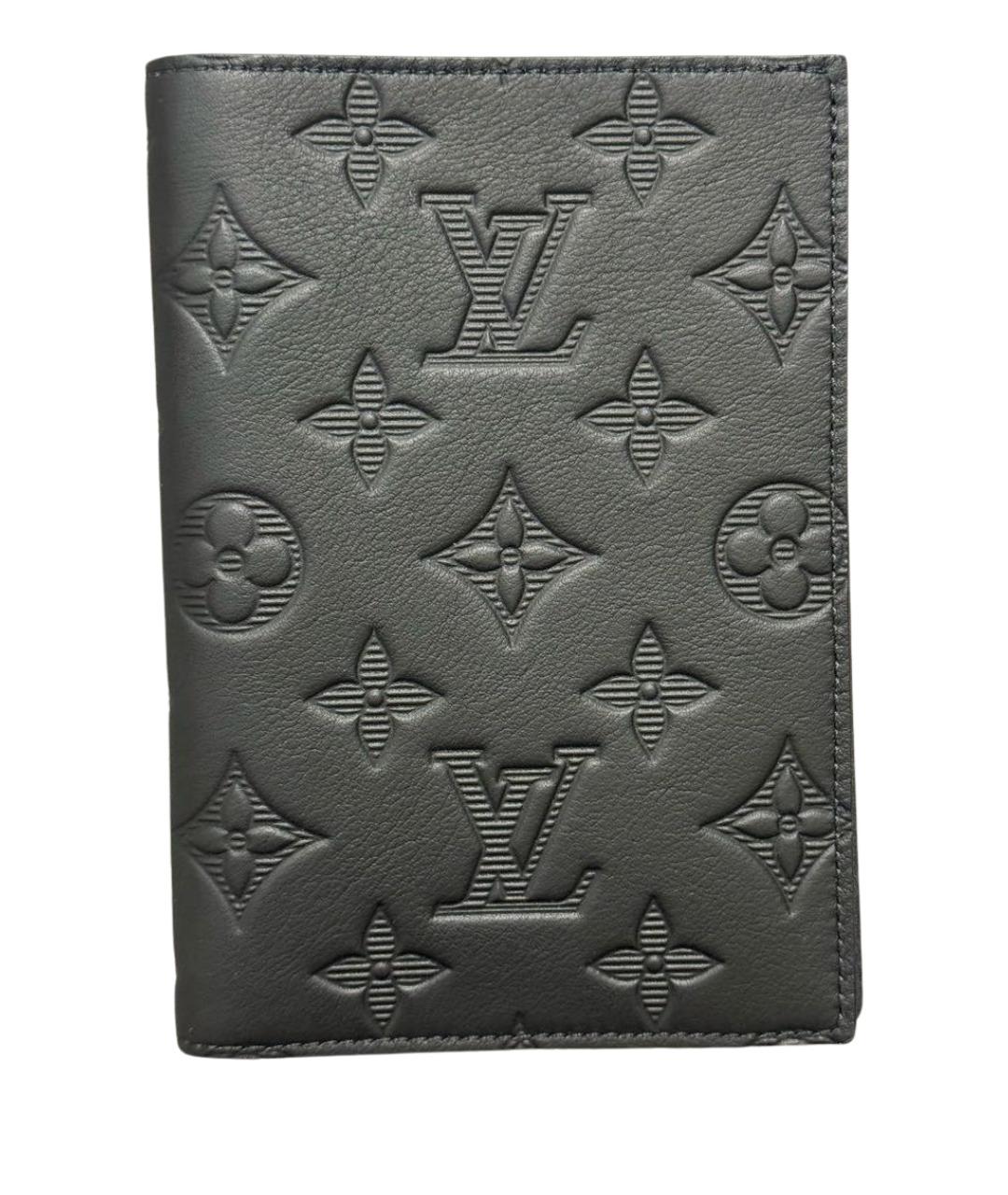 LOUIS VUITTON Черный кожаный кошелек, фото 1