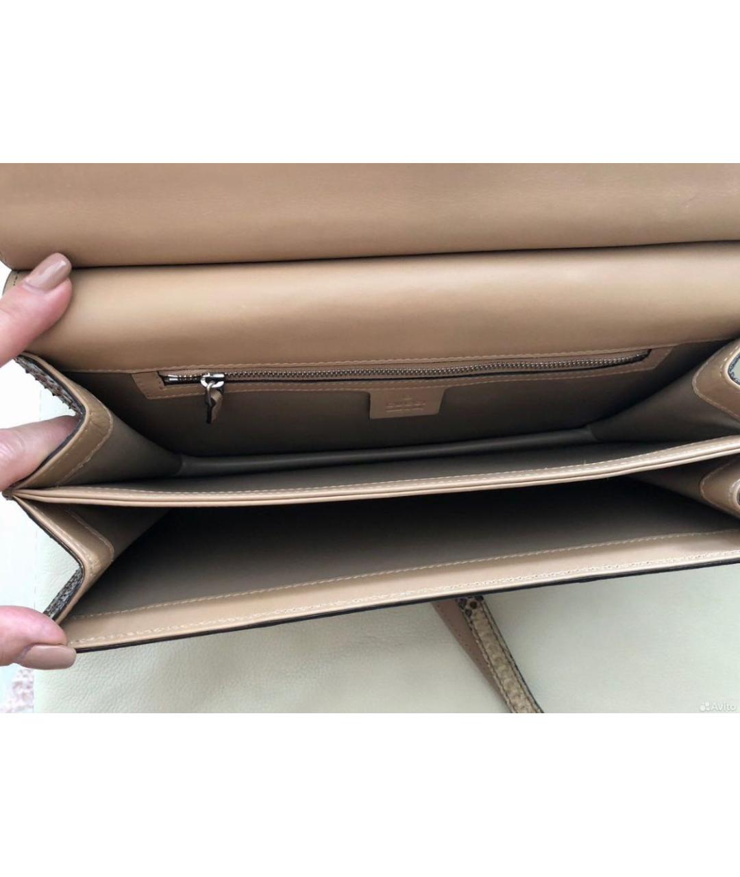 GUCCI Коричневая кожаная сумка через плечо, фото 4