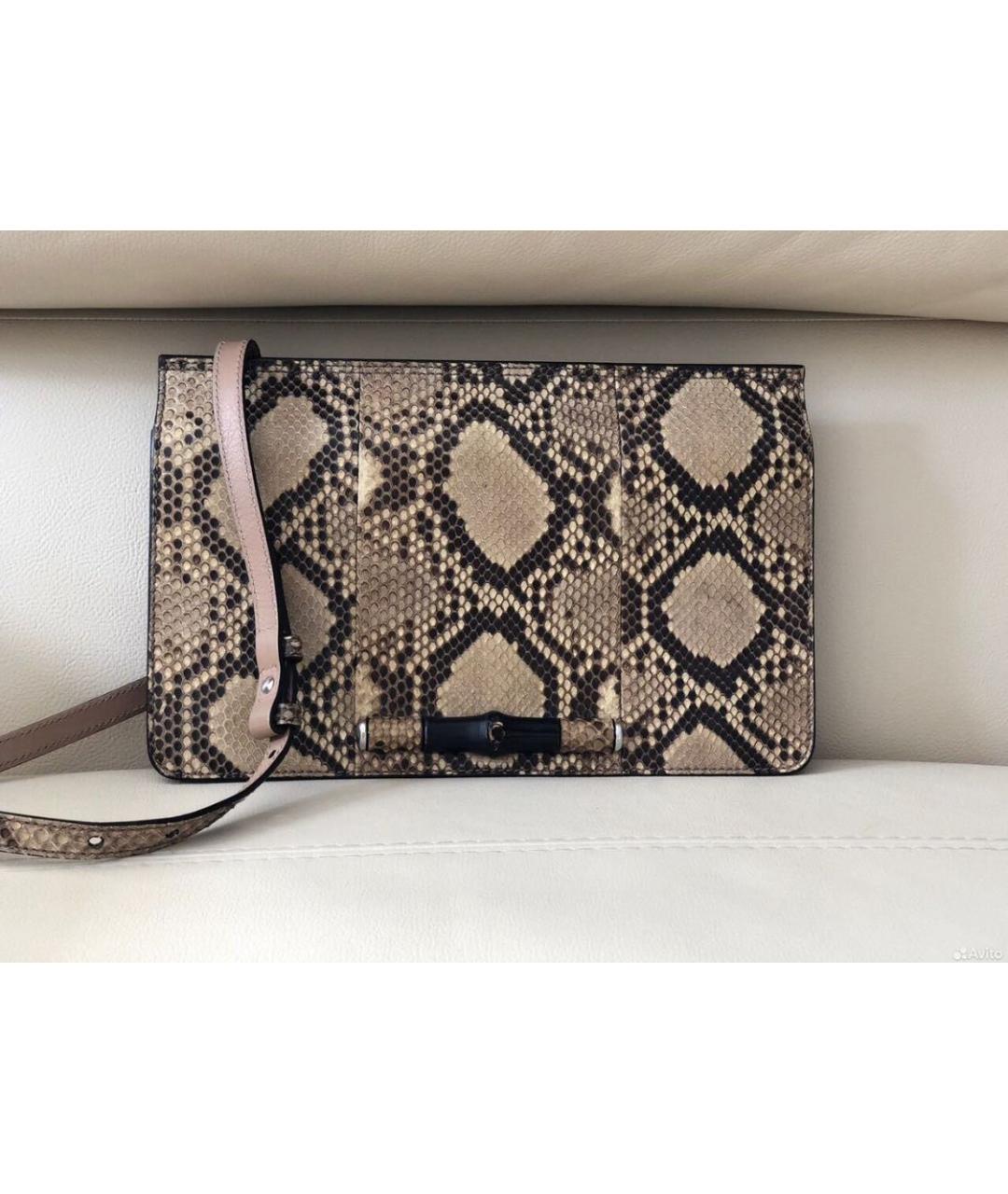 GUCCI Коричневая кожаная сумка через плечо, фото 7